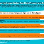 Hydrogen Water Can Help Prevent and Reduce Hangovers